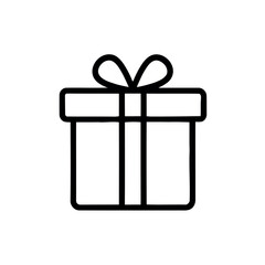 Christmas present Outline Icon on White Background