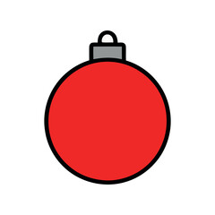 Fototapeta premium Festive Red Christmas ball Isolated on White Background for Holiday Decorations