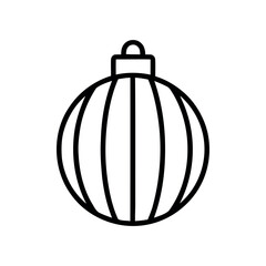 Holiday Bauble Minimalist Outline Icon for Christmas Decoration