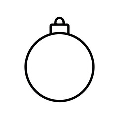 Isolated outline of a Christmas ornament decoration on a plain white background