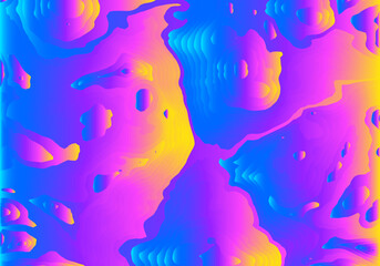 Abstract topographic background with vibrant yellow, pink, purple, and blue gradients forming layered shapes for modern creative design and digital art projects