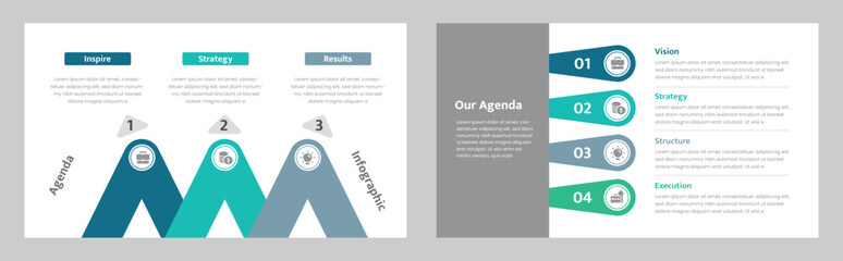 Business Agenda Infographic with Strategy Flowchart, Presentation Templates, and Company Roadmap Visuals for Planning
