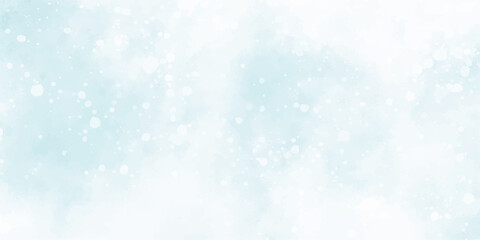 Fototapeta premium Abstract blue winter design with bright snowflake light bokeh background