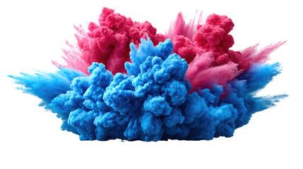 Fototapeta premium Explosive Colors: A dynamic explosion of vibrant pink and blue hues bursts forth, creating a visually captivating spectacle of energy and movement.