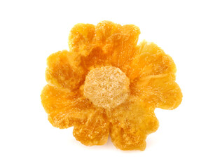 Dried pineapple isolated on white background