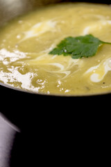 Potato and Leek Soup with Cream in Bowl – Cozy Comfort Food