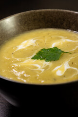 Potato and Leek Soup with Cream in Bowl – Cozy Comfort Food