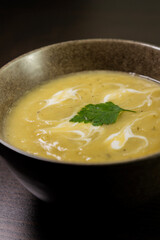Potato and Leek Soup with Cream in Bowl – Cozy Comfort Food