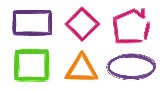 Colorful brush stroke frames for creative presentations and designs offer vibrant, modern artistic flair