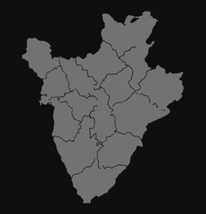 Burundi map hgih quality vector illustration