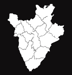 Burundi map. vector map of burundi on black background