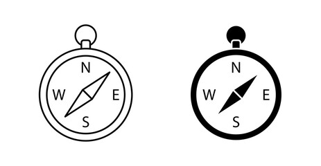 Minimalist Flat Compass Icon for Navigation and Direction UI Design