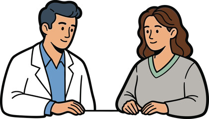 Doctor patient consultation meeting healthcare professional interaction isolated on transparent background