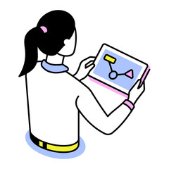 An isometric style icon representing digital interaction
