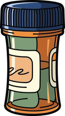 Medicine bottle pill container health care remedy medication prescription drug isolated on transparent background