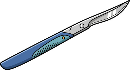 Surgical scalpel medical instrument vector illustration isolated on transparent background