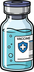 Vaccine vial medical healthcare science drug injection liquid bottle isolated on transparent background