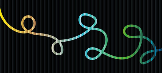 Abstract squiggle ribbons with rainbow gradients create playful waves. Ideal for kids' designs, music posters, carnival graphicsabstract blue backgroundabstract music background