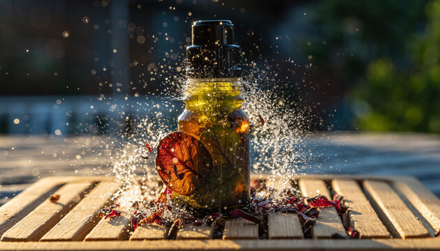 Herbal Infusion Elixir: A Bottle Bursting with Natural Goodness.