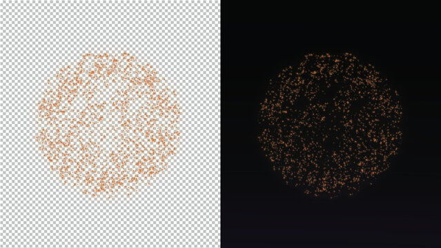 Gold Sparkle Firework Circle Transparent Background Neutral - Powered by Adobe