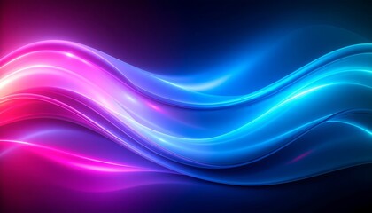Naklejka premium Abstract background of vibrant glowing neon waves in shades of pink, purple, and blue light.