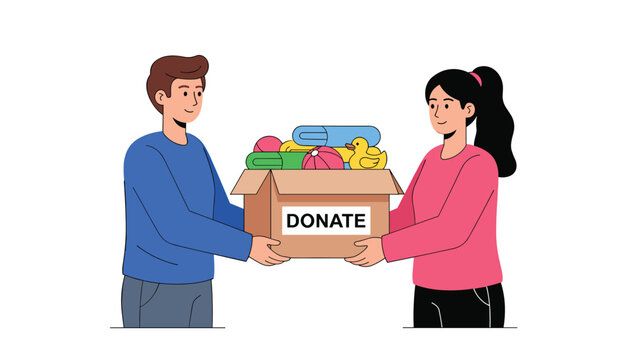 donating relief goods drawing
