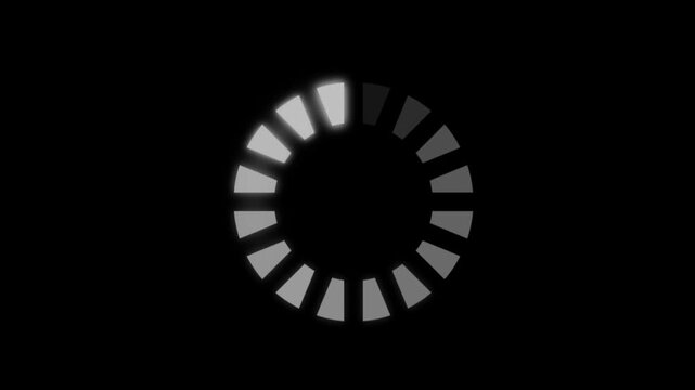 black power button Minimalist Data Progress Ring on Transparent Background