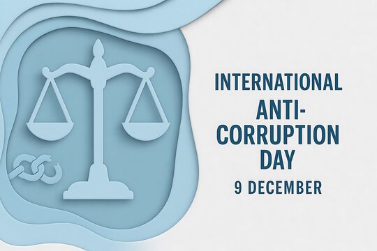 International anti corruption day december 9th with scales of justice