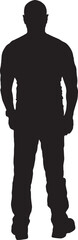 vector, silhouette of  back view of a man standing