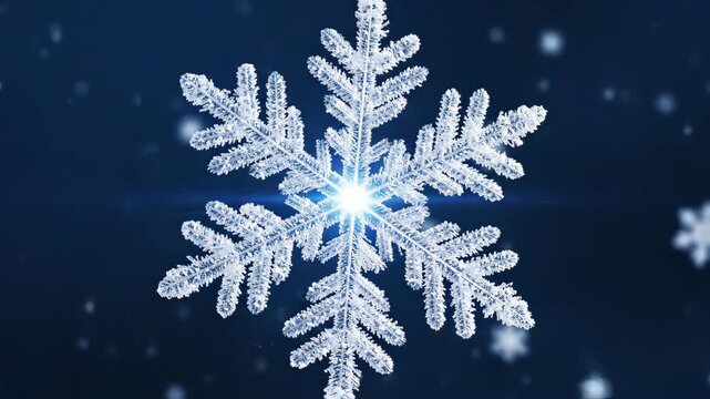 Elegant Crystal Snowflakes Animation for Winter Holiday Backgrounds or Festive Designs