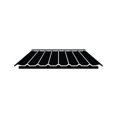 Black silhouette of corrugated metal roof section shelter