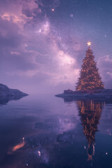 Christmas tree in the evening