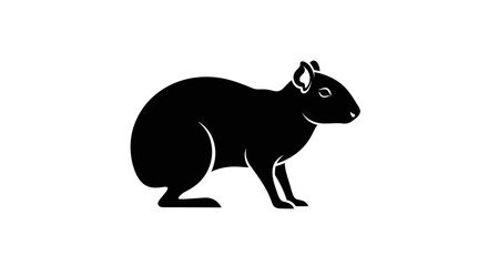 Agouti Silhouette A Detailed Vector Illustration of a Wild Rodent.