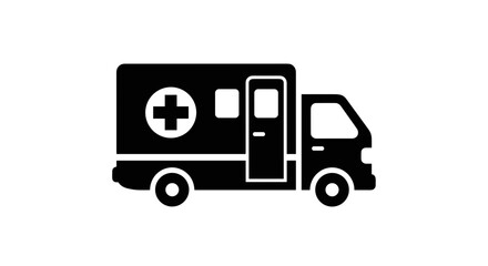 Ambulance Icon Emergency Medical Vehicle for Healthcare Services.