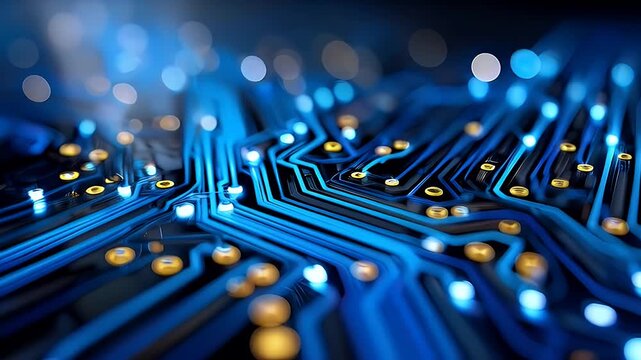 Circuit board technology digital illustration microchip network concept