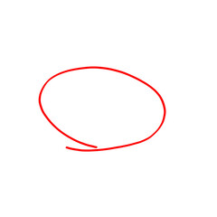 Simple red oval shape isolated on transparent background, a basic geometric form for design elements