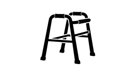 Black and White Walker Illustration for Mobility Assistance.