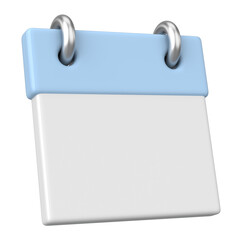 Empty calendar. 3D calendar. 3D illustration.