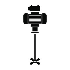 Black silhouette of industrial mixer with propeller