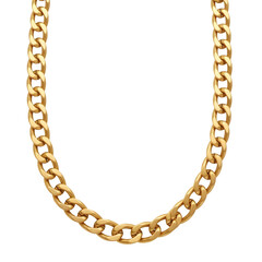Obraz premium Gold chain necklace jewelry isolated on transparent background