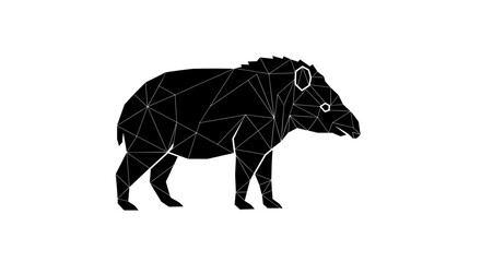 Geometric Tapir Silhouette Modern Wildlife Illustration.