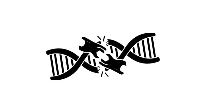 DNA Damage Illustration Genetic Mutation and Repair Concept.