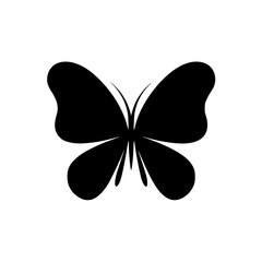 Bold butterfly silhouette, symbol of transformation, freedom, and simple elegance for stylish designs