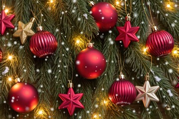 Elegant greenery adorned with sparkling holiday decorations