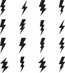 Thunder and flash icon set
