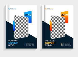 Modern professional annual business book cover design template
