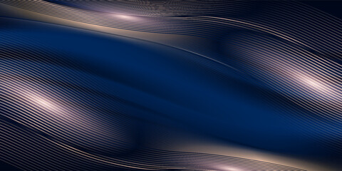 blue abstract background with luxury golden elements vector illustration