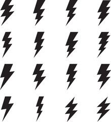 Thunder and flash icon set