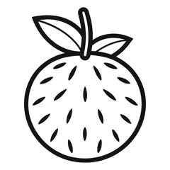  breadfruit line art on white background