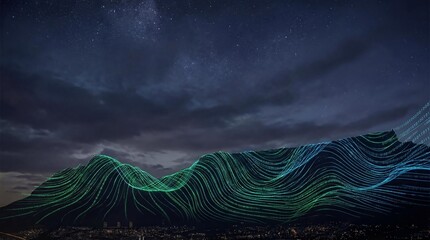 Code Mountain: Silhouette of Digital Landscape